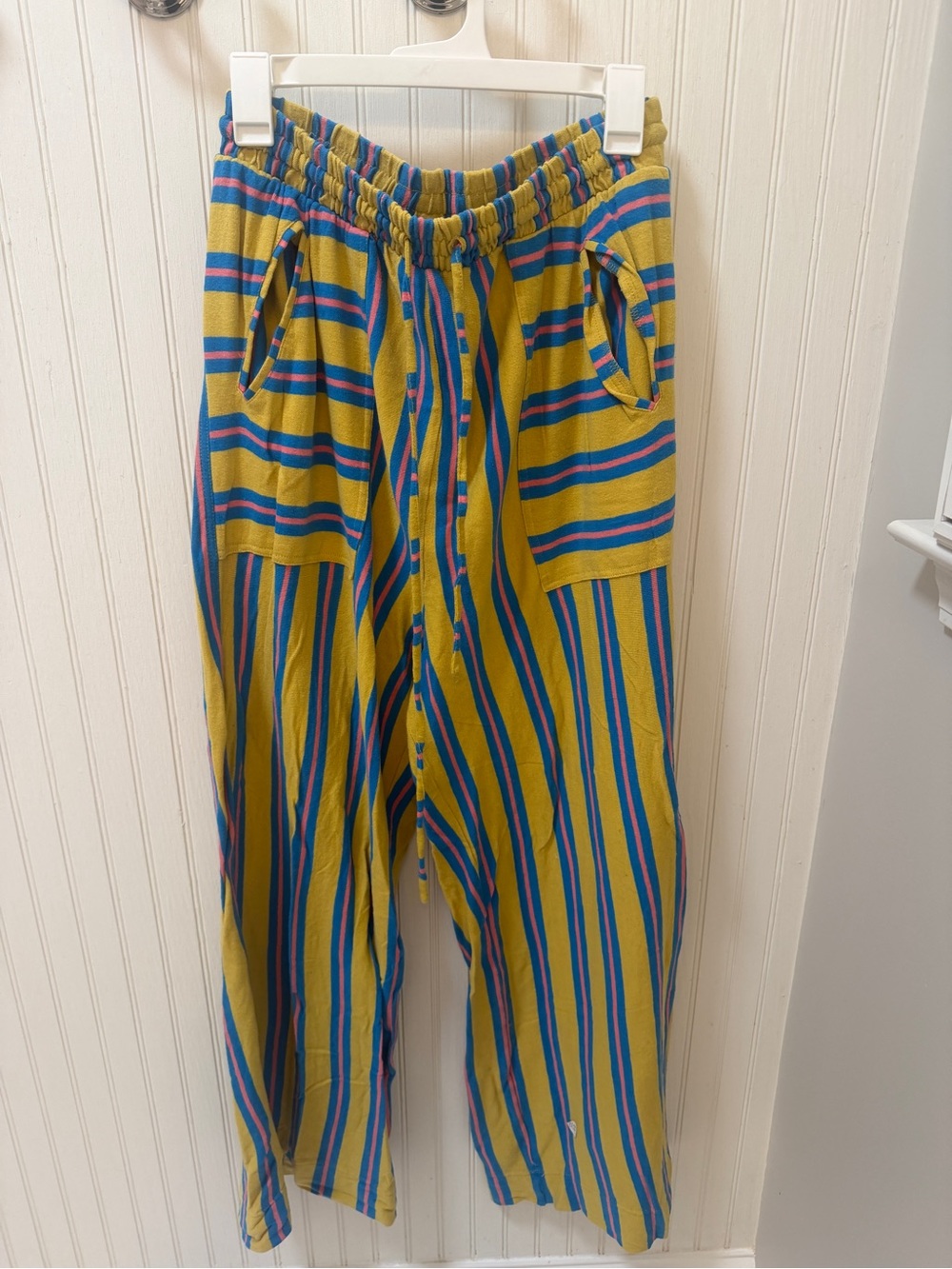 Free People multi color Wide-Leg Stripe Drawstring Pants